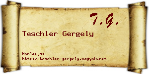 Teschler Gergely névjegykártya